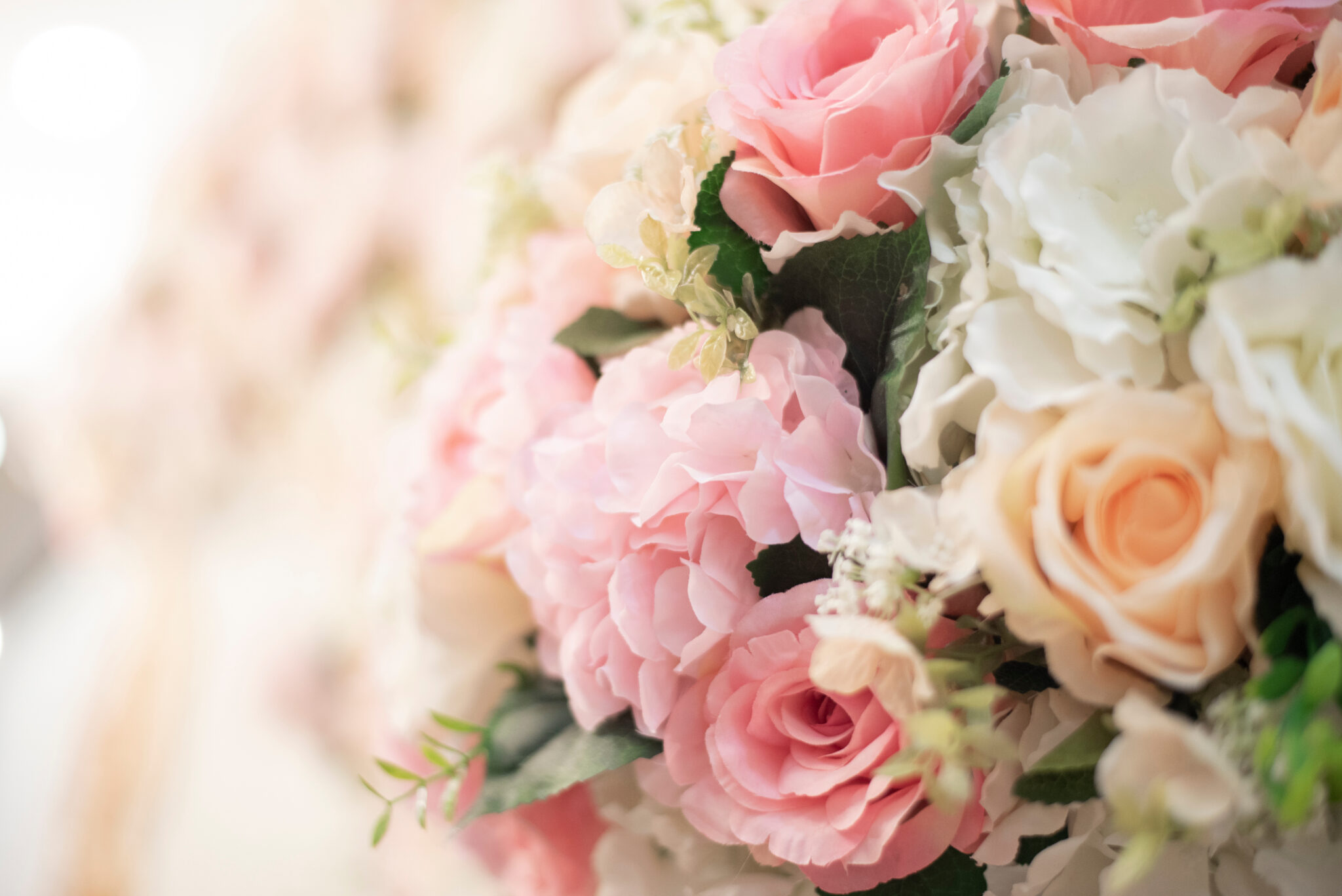 A close up of wedding flowers for a Louisiana wedding.